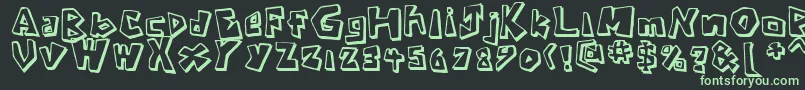 CavemanRegular Font – Green Fonts on Black Background