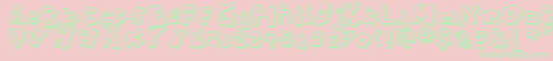 CavemanRegular Font – Green Fonts on Pink Background