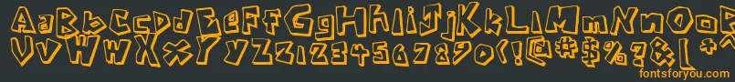 CavemanRegular Font – Orange Fonts on Black Background