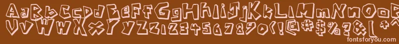 Czcionka CavemanRegular – różowe czcionki na brązowym tle