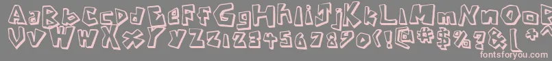 CavemanRegular Font – Pink Fonts on Gray Background