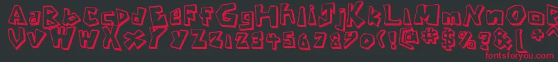 CavemanRegular Font – Red Fonts on Black Background