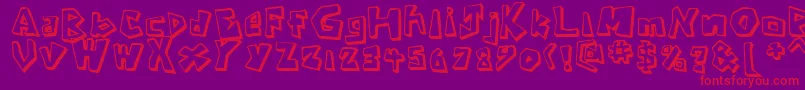 CavemanRegular Font – Red Fonts on Purple Background