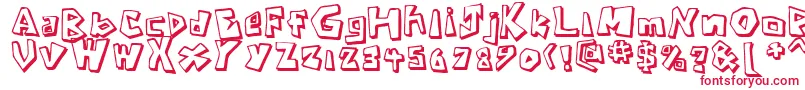 Шрифт CavemanRegular – красные шрифты на белом фоне