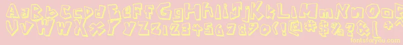 CavemanRegular Font – Yellow Fonts on Pink Background