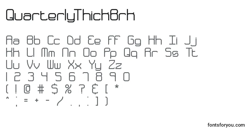 Шрифт QuarterlyThickBrk – алфавит, цифры, специальные символы