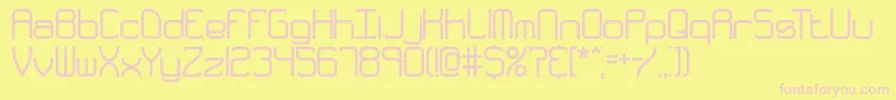 Fonte QuarterlyThickBrk – fontes rosa em um fundo amarelo
