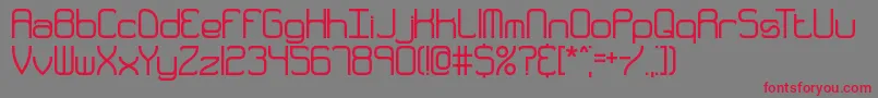 フォントQuarterlyThickBrk – 赤い文字の灰色の背景