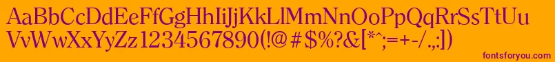 ClearfaceserialRegular Font – Purple Fonts on Orange Background