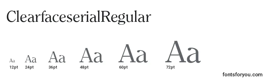 Размеры шрифта ClearfaceserialRegular