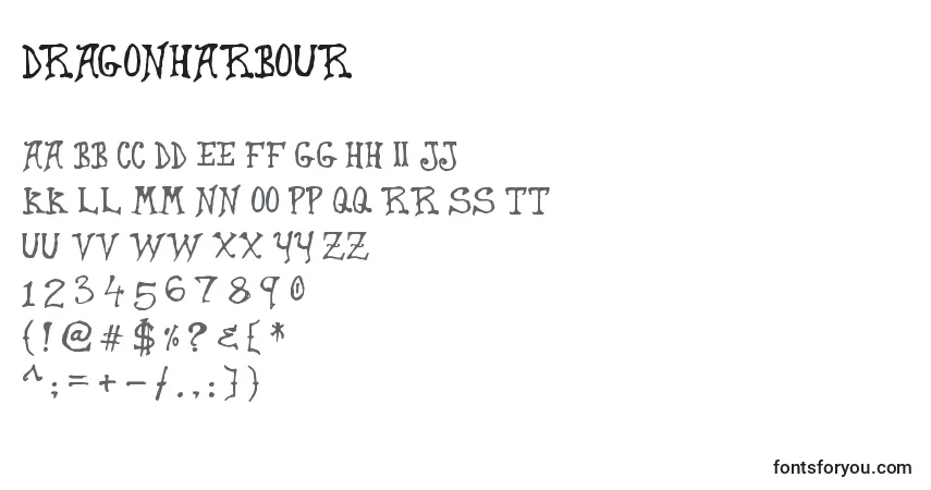 characters of dragonharbour font, letter of dragonharbour font, alphabet of  dragonharbour font