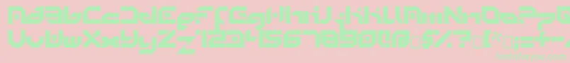 Minimal0.8-Schriftart – Grüne Schriften auf rosa Hintergrund
