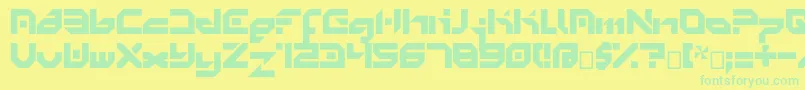 Minimal0.8-Schriftart – Grüne Schriften auf gelbem Hintergrund