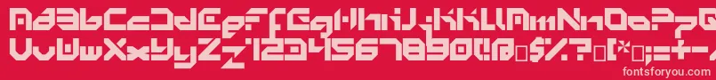 Minimal0.8 Font – Pink Fonts on Red Background