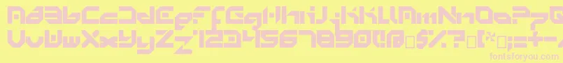 Minimal0.8 Font – Pink Fonts on Yellow Background