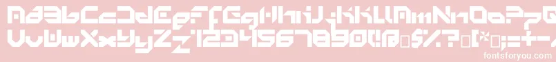 Minimal0.8-Schriftart – Weiße Schriften auf rosa Hintergrund