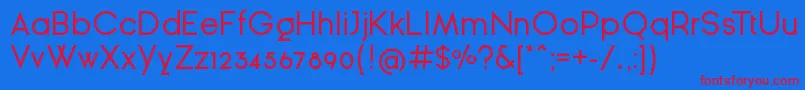 GinРІraSansRegular Font – Red Fonts on Blue Background