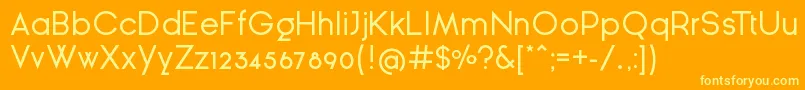 GinРІraSansRegular Font – Yellow Fonts on Orange Background