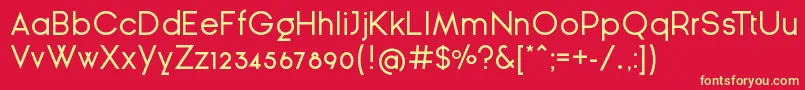 GinРІraSansRegular Font – Yellow Fonts on Red Background