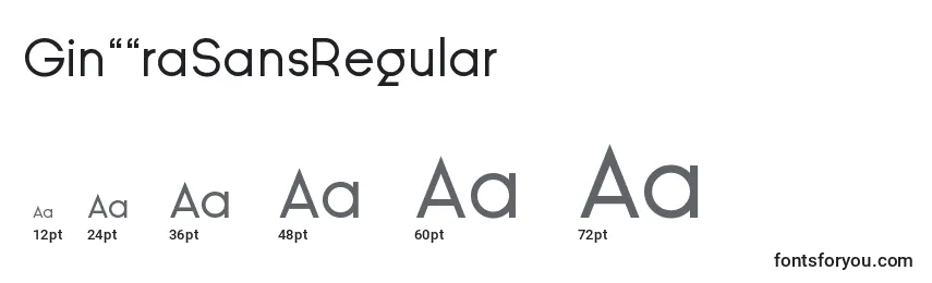 Размеры шрифта GinРІraSansRegular