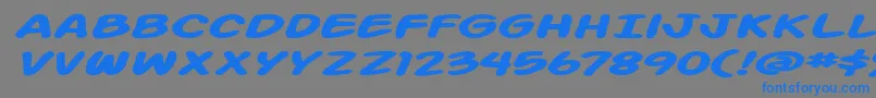 ActionManExtendedBoldItalic Font – Blue Fonts on Gray Background