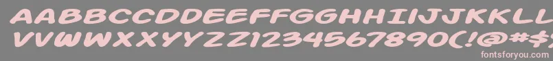 ActionManExtendedBoldItalic Font – Pink Fonts on Gray Background