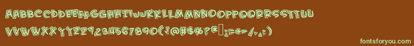 Kidfromhell Font – Green Fonts on Brown Background