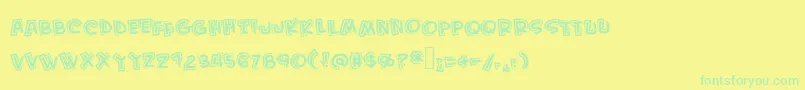 Kidfromhell Font – Green Fonts on Yellow Background