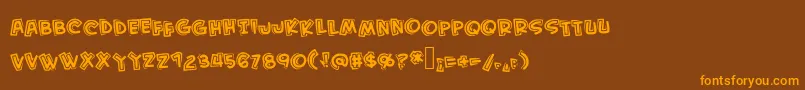 Kidfromhell Font – Orange Fonts on Brown Background