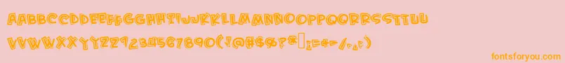 Kidfromhell Font – Orange Fonts on Pink Background