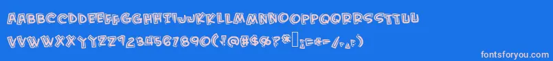 Kidfromhell Font – Pink Fonts on Blue Background