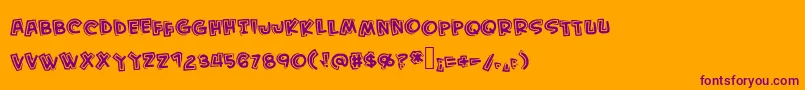 Kidfromhell Font – Purple Fonts on Orange Background