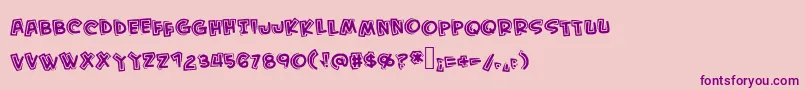 Kidfromhell Font – Purple Fonts on Pink Background