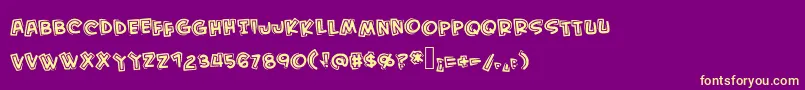 Kidfromhell Font – Yellow Fonts on Purple Background