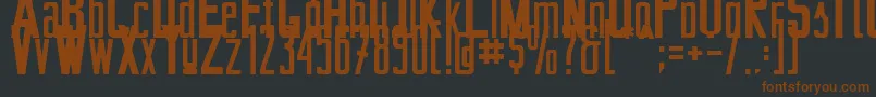 BertaDrug01-fontti – ruskeat fontit mustalla taustalla