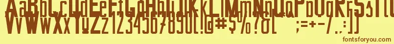 BertaDrug01 Font – Brown Fonts on Yellow Background