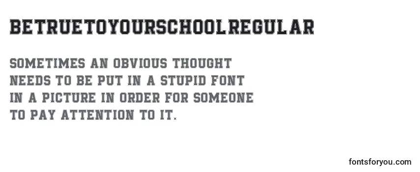 BetruetoyourschoolRegular Font