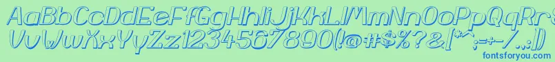 YiggivooUcI3D-Schriftart – Blaue Schriften auf grünem Hintergrund