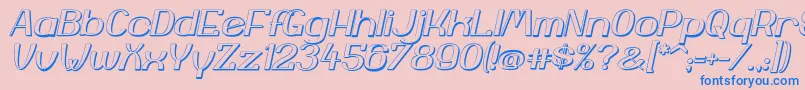 YiggivooUcI3D-Schriftart – Blaue Schriften auf rosa Hintergrund