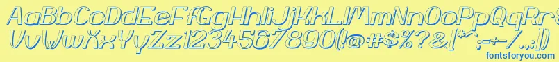 YiggivooUcI3D Font – Blue Fonts on Yellow Background