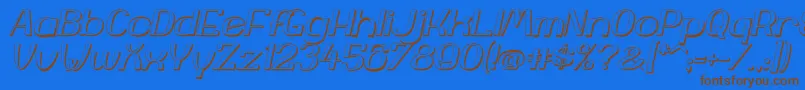 YiggivooUcI3D-Schriftart – Braune Schriften auf blauem Hintergrund