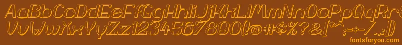 YiggivooUcI3D Font – Orange Fonts on Brown Background