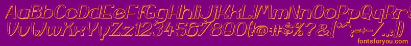 YiggivooUcI3D-Schriftart – Orangefarbene Schriften auf violettem Hintergrund