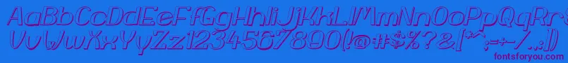 YiggivooUcI3D Font – Purple Fonts on Blue Background