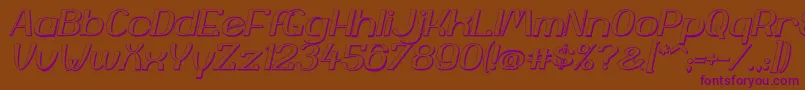 YiggivooUcI3D-Schriftart – Violette Schriften auf braunem Hintergrund