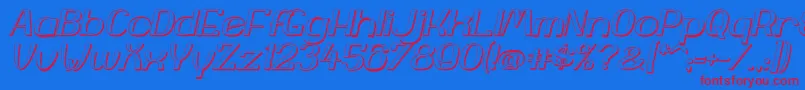 YiggivooUcI3D-Schriftart – Rote Schriften auf blauem Hintergrund