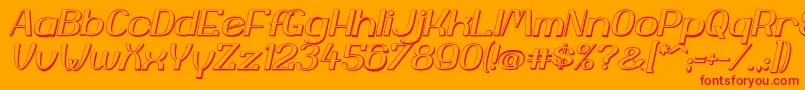 YiggivooUcI3D-Schriftart – Rote Schriften auf orangefarbenem Hintergrund