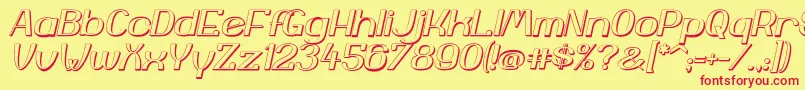 YiggivooUcI3D Font – Red Fonts on Yellow Background