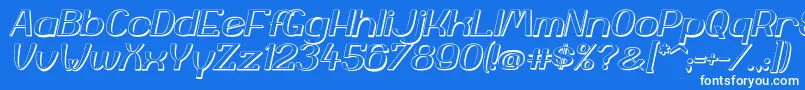 YiggivooUcI3D Font – White Fonts on Blue Background