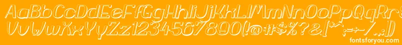 YiggivooUcI3D-Schriftart – Weiße Schriften auf orangefarbenem Hintergrund